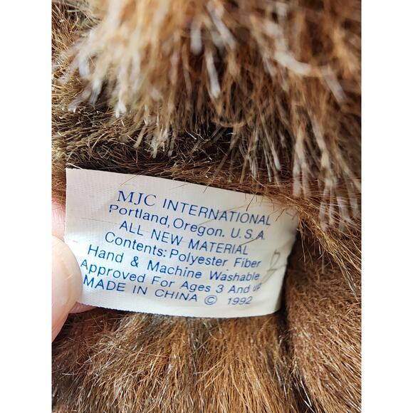 MJC International Teddy Bear Plush 20" Floppy Lays Flat Brown Sewn Paws Vtg 1988 - Picture 8 of 9